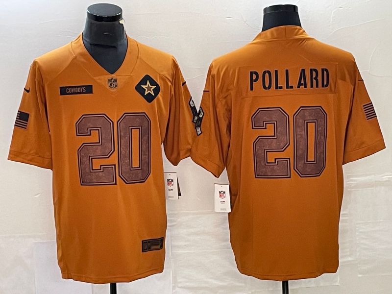 Men Dallas Cowboys #20 Pollard brown Nike 2023 Salute To Service Limited NFL Jersey->dallas cowboys->NFL Jersey